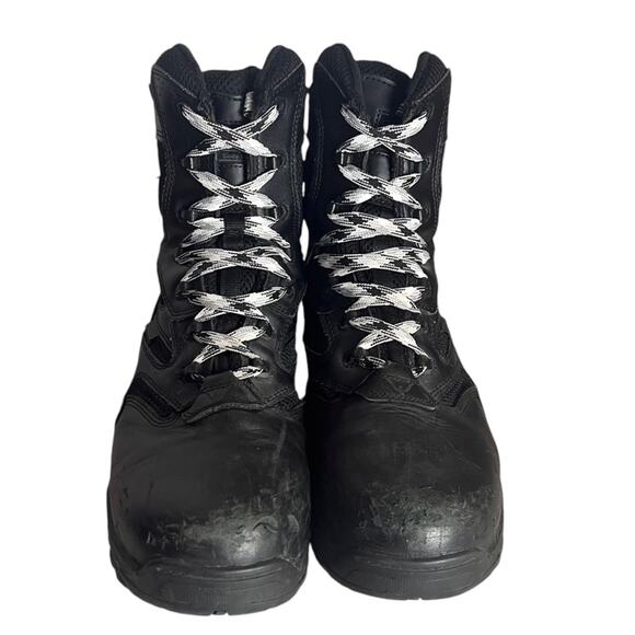 Thorogood The Deuce Leather Biker Boots Men 11 Black 8” Side Zip Combat Tactical - Picture 3 of 15